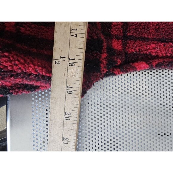 Talbots Red Buffalo Plaid Sherpa Vest Vintage Women's Medium - Picture 5 of 5
